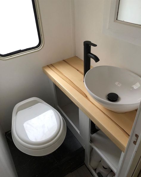 Find caravan sink & taps ideas for your RV renovation right here. We've got all the caravan kitchen sinks & taps, and lots of caravan bathroom sink tips. Caravan Bathroom, Caravan Kitchen, Caravan Sink, Camper Bathroom, Rv Interior Remodel, Sink And Faucet, Caravan Makeover, Rv Bathroom, Rv Renovation