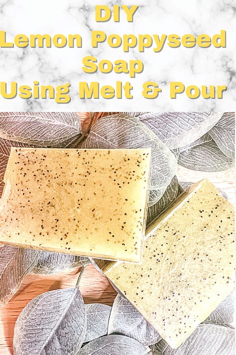 Learn how to make this fun & easy lemon poppyseed using melt and pour. Full recipe and video tutorial included #soap #soapmaking #meltandpoursoap #essentialoilblends Lemon Poppyseed Soap, Homemade Soap Bars, Melt Recipe, Melt And Pour Soap, Lemon Soap, Soap Colorants, Poppy Seed Muffins, Lemon Poppyseed Muffins, Melt And Pour