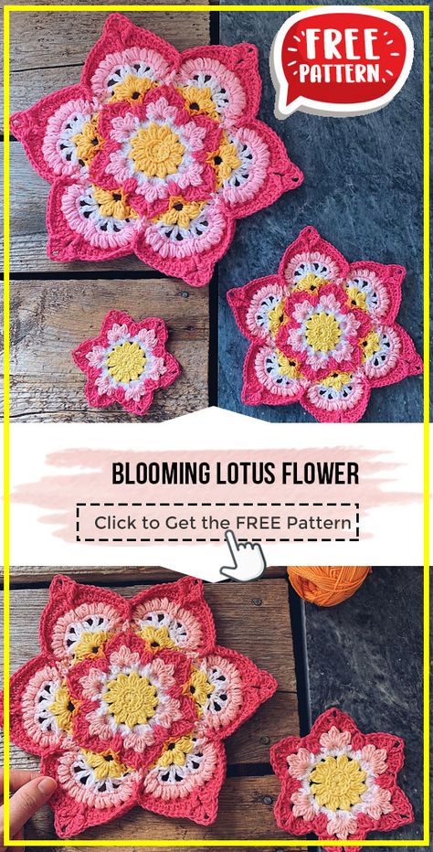 Free Form Crochet, Crochet Flower Pattern, Crochet Outfits, Crochet Flowers Free Pattern, Blooming Lotus, Crochet Coaster Pattern, Crochet Dishcloth, Crochet Mandala Pattern, Creative Crochet