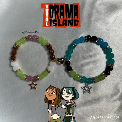 Total Drama Bracelets, Cartoon Bracelet Ideas, Character Bracelet Ideas, Matching Bracelets Characters, Matching Coraline Bracelets, Character Bracelets, Cartoon Beads Bracelet, Fandom Beaded Bracelets, Matching Bracelet Ideas