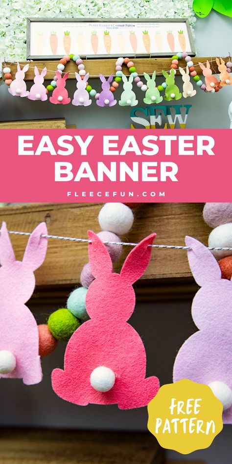 Easter Garland Diy, Easter Crafts Preschool, Bunting Pattern, Spring Banner, Easter Preschool, Easter Activities For Kids, Easter Garland, Easter Banner, Easter Items