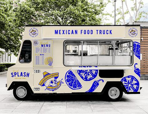 Mexican Food Truck, Food Truck Branding, Foodtrucks Ideas, Truck Branding, Burger Branding, Taco Food Truck, Street Food Design, Taco Food, Food Truck Menu