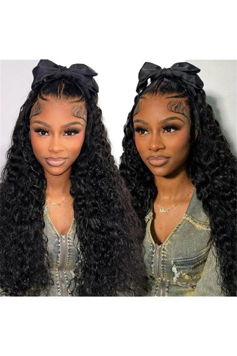 west kiss Hair Stylist Wig Pre Braided Pre Cut Ready to Go Glueless Wigs Water Wave 13x4 Lace Front Wigs Human Hair Pre Bleached 180% Density 26 Inch Glueless Wigs, Lace Front Wigs Human Hair, Wigs Human Hair, Hairstyles Ideas, Water Waves, Womens Wigs, Ready To Go, Lace Front Wigs, Wig Hairstyles