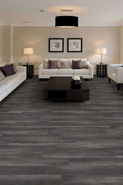 Laminate Wood Flooring Grey, Living Room Designs With Wood Floors, Charcoal Wood Floors, Living Room Flooring Tiles, Black Floor Room Ideas, Dark Gray Wood Floors, Dark Gray Floors Living Room, Dark Grey Wood Floors, Dark Grey Flooring Living Room