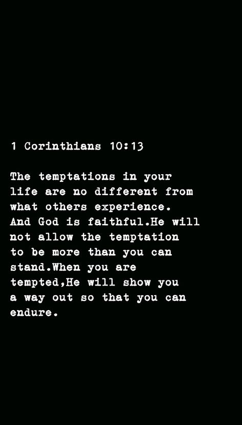 Scripture On Temptation, 1 Corinthians 10 13 Wallpaper, Bible Quotes Background, 13 Wallpaper, Biblical Scriptures, Quotes Background, Motivational Bible Verses, Quotes Prayer, Psychology Quotes