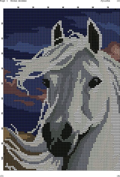 White horse 3/6 Horse Cross Stitch Patterns Free, Cross Stitch Horse, Modele Pixel Art, Animal Cross Stitch Patterns, Pola Kristik, Horse Pattern, Cross Stitch Rose, Cross Stitch Animals, Tapestry Crochet