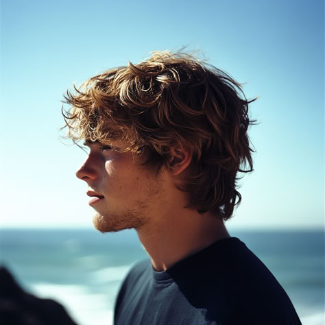 Messy surfer hair captures that just-off-the-beach look with carefree, tousled waves and a sun-kissed finish. Surfer Hair Men Short, Mens Surfer Hair, Messy Surfer Hair Men, Wavy Surfer Hair Men, Wavy Surfer Hair, Straight Surfer Hair Men, Surfer Curtains Hair Men Wavy, Surfer Curtains Hair Men, Surfer Hair Men