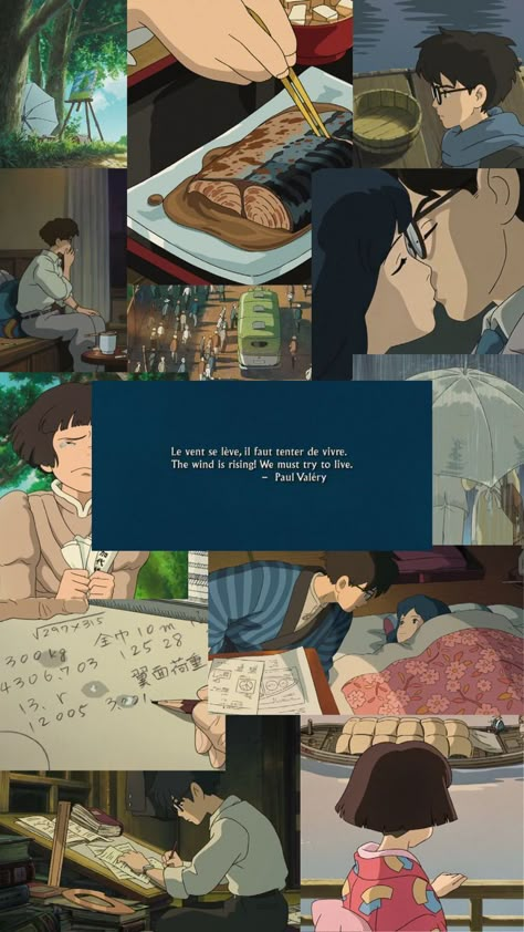 Studio Ghibli Quotes, The Wind Rises, Anime Studio, Wind Rises, Personajes Studio Ghibli, Studio Ghibli Background, طابع بريدي, Japanese Animated Movies, Ghibli Artwork