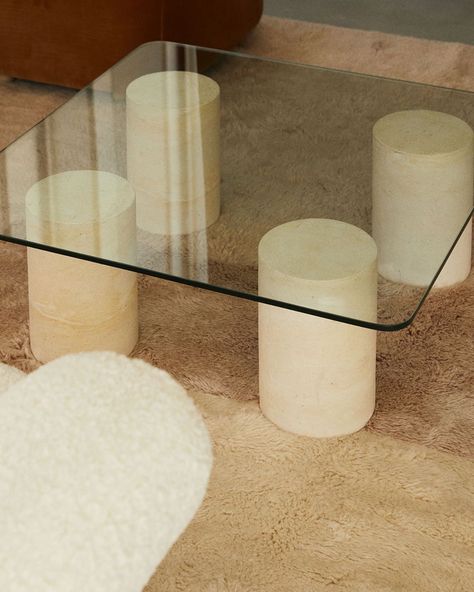 SARAH ELLISON on Instagram: “Meet Tide - Monolithic in form, the Tide coffee table is a statement piece with a grounding energy. With his limestone column legs and…” Sarah Ellison, Geometric Furniture, Decor Minimalist, Australian Design, Interior Inspo, Furniture Collection, 인테리어 디자인, Glass Table, Home Interior