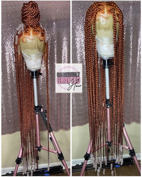 Braided Wig Hairstyles, Braided Lace Front Wigs, Wigs Ponytail, Ponytail Wigs, Wig Braids, Hairstyles For Straight Hair, Two Tone Hair, Lace Fronts, Big Box Braids Hairstyles