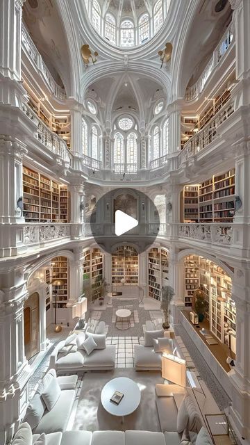 Dina Dennaoui on Instagram: "What is your favorite color? 🤍 “Elegance meets intellect in the manor’s library, where grand architecture and timeless volumes create a serene sanctuary for the avid reader.” 🤍 . . . . #library #dreamscape #architecturelovers #darkacademia #lightacademia #booksandcoffee #cozyvibes #fantasyworld #midjourneygallery #librariesofinstagram #shelfie #galaxyart #booksbooksandmorebooks #aiartwork #bookstagramfeature #midjourneyarchitecture #midjourney #bibliophiles #fantasyart #bookshelves  #libraryart #libraries #librarylife" Grand Library, Grand Architecture, What Is Your Favorite Color, Dreamscape Architecture, Dream Library, Beautiful Library, Library Art, Galaxy Art, What Is Your Favorite