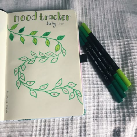 Mood Tracker For March, Mood Tracker Plants, Plant Mood Tracker, July Bullet Journal Mood Tracker, June Mood Tracker, July Mood Tracker, March Mood Tracker, April Cover Page, Monthly Mood Tracker