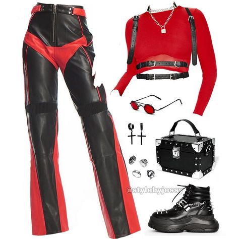 Descendants Inspired Outfits Red, Queens Outfits, Ateez Concert, Dominik Mysterio, 2000s Cartoons, Kpop Concert Outfit, Preformance Outfits, Fandom Outfits, Kids Icon