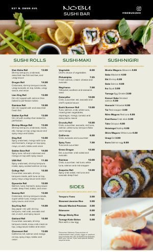 sushi menu Design Templates - MustHaveMenus (112 found) Japanese Menu Layout, Japan Menu Design, Asian Menu Design, Sushi Menu Design, Japanese Menu Design, Noodles Menu, Japanese Izakaya, Menu Sushi, Menu Design Inspiration