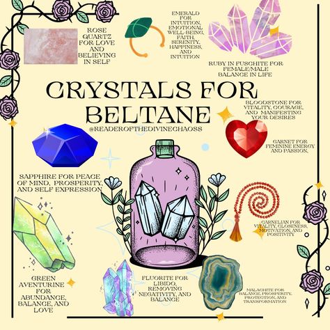 Malachite, rose quartz, fluorite, green aventurine, bloodstone, garnet, Carnelian, sapphire, emerald Beltane Crystals, What Is Beltane, Celtic Holidays, Happy Beltane, Witch Holidays, Witchy Aesthetics, Garden Witch, Twilight Moon, Prosperity Spell