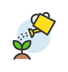 Watering can watering plant icon flat design Vector Image Cute Watering Can Drawing, Minimalist Photo Edit, Watering Plants Drawing, Watering Can Doodle, Watering Can Drawing, Watering Can Illustration, Uses Of Water, Planting Drawing, Nest Ideas