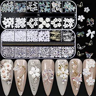 Amazon.com: full diamond nail art rhinestones: Beauty & Personal Care 3d Nail Art Designs, Diamond Nail Art, Nail Art 3d, Bears Nails, Nail Art Charms, Studded Nails, Pearl Nails, Flower Nail, Flower Nail Art