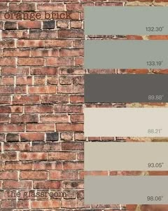 Updating exterior paint colors with orange/red brick Colors With Orange, Orange Brick Houses, Brick House Exterior Makeover, Red Brick House Exterior, Red Brick Exteriors, Brick House Exterior, Painted Brick House, House Paint Color Combination, Exterior House Paint Color Combinations