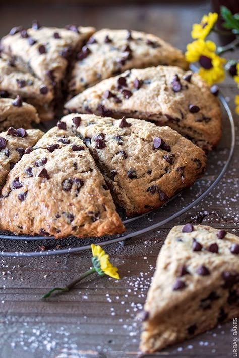 Banana Scones, Healthy Scones, Healthy Homemade Snacks, Homemade Scones, Scones Easy, Homemade Chocolate Chips, Banana Walnut, Healthy Chocolate Chip, Chocolate Chip Banana