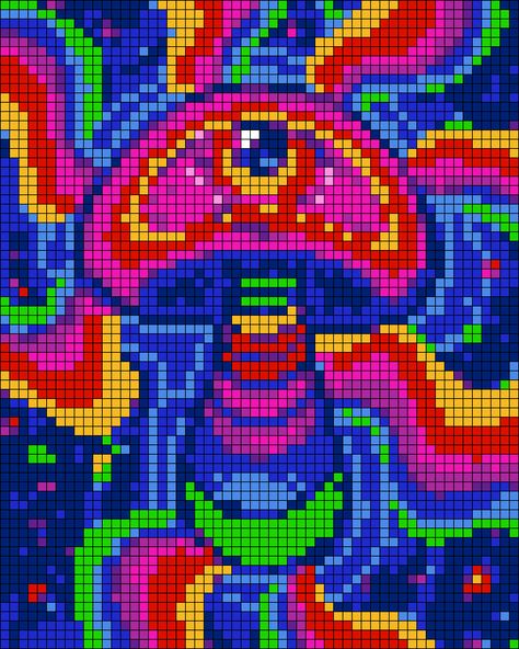 Lisa Frank Alpha Pattern, Trippy Alpha Pattern, Trippy Pixel Art Grid, Small Grid Pattern, Art Alpha Pattern, Cute Pixel Art Grid, Small Alpha Patterns, Paper Coloring, Pokemon Cross Stitch Patterns