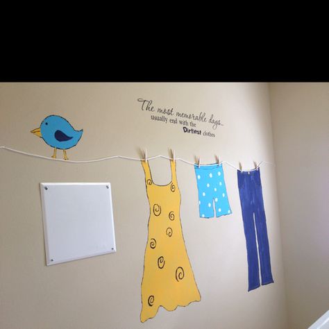 Our laundry room mural. Mural Laundry Room, Laundry Room Mural, Decorating Inspiration, Laundry Rooms, Laundry Room, Reusable Tote, Decor Inspiration, Painting Ideas, Reusable Tote Bags