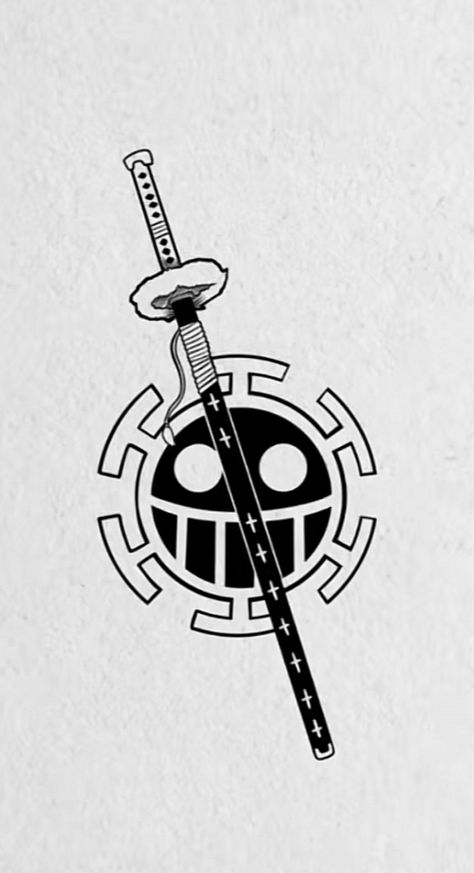 Trafalgar Law Tattoo Design, Heart Pirates Tattoo, Law Art One Piece, Law One Piece Tattoo Ideas, Law Trafalgar Wallpaper, Ace One Piece Tattoo Ideas, Law One Piece Tattoo, Trafalgar Law And Luffy, Trafalgar Law Tattoo Ideas