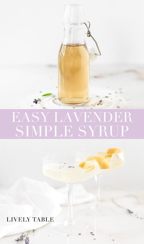 Lavender Syrup Recipe, Lavender Simple Syrup, Champagne Cocktail Recipes, Simple Cocktail Recipes, Craft Beer Recipes, Frozen Drink Recipes, Frozen Cocktail Recipes, Frozen Cocktail, Simple Cocktail