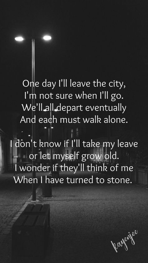 Poem inspired by "Leave the City" by #twentyonepilots #cliqueart #kayenjee Turn To Stone, After Midnight, In My Feelings, Walking Alone, Me! Me! Me!, Think Of Me, Public Speaking, Winter Night, Heartfelt Quotes