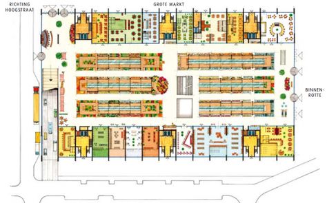 Market Hall in Rotterdam / MVRDV | ArchDaily Covered Market Architecture, Community Market Design, Local Market Design, Rotterdam Market, Community Market, Supermarket Design, Archi Design, Public Architecture, Store Layout