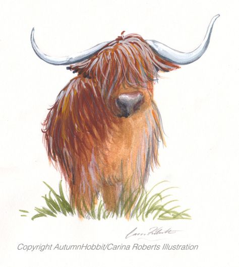 Draw A Highland Cow, Cow Drawing Easy, Cow Paintings On Canvas, Cow Sketch, Farm Animal Paintings, Abstract Painting Acrylic Modern, Highland Cow Painting, Art For Kids Hub, Cow Illustration