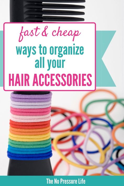 Hair Rubber Bands Storage, Hair Tie Organization Diy, Hair Items Organization, Containers For Hair Ties, How To Organize Hair Ties, Hair Storage Accessories, Hairclip Storage Ideas, Ponytail Holders Diy Storage, Diy Hair Organizer Storage