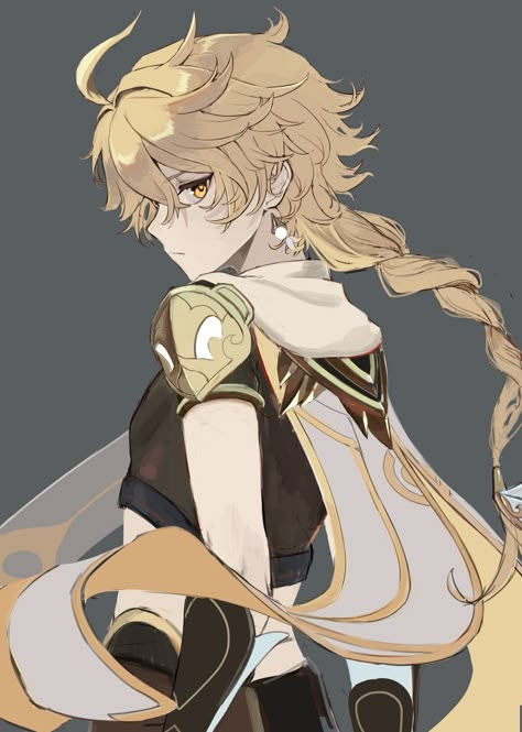 Aether With His Hair Down, Aether God Of Light, Aether Fanart Cute, Genshin Aether Fanart, Evil Aether, Genshin Impact Aether Fanart, Aether Drawing, Aether Official Art, Aether Hair