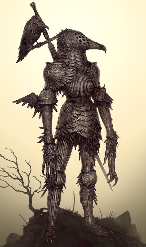 ArtStation - Vulture Knight, Ariel Perez Vulture Artwork, Ariel Perez, Vulture Drawing, Dark Angles, Holy Knight, Dark Knights, 다크 판타지, Knight Art, Monster Concept Art