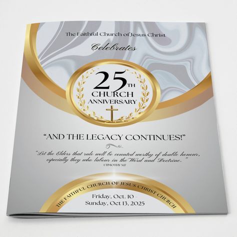 Church Anniversary Program Canva Template Silver White & - Etsy Banquet Program, Church Anniversary, History Page, Event Program, Color Guide, Order Of Service, Church History, Graphic Design Tools, Program Template