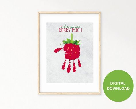 I love You Berry Much Handprint Art Print, Baby Toddler Kids Handprint Activity, Valentine's Day Craft, Valentines Day Card, DIY Kids Craft #diy #kidcraft #kidsactivity #valentinesday #valentine #bemyvalentine #valentinecard #valentinesdaycard #diykidscraft #footprint #handprint #babyfirst #kidscraft #kidscrafts #kidsactivities #kids #creativekids #kidsart #kidscraftideas #learningthroughplay #preschool #kindergarten #prek #nursery #teacher #classroom #classroomcrafts #giftformom #giftfordad Valentines Day Card Diy, Handprint Activity, Dip Paint, Diy Valentinstag, Saint Valentin Diy, Footprint Art, Art Activity, Valentines Day Activities, Valentines Day Card