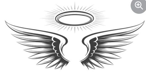 Angel Wings Halo Tattoo, Cross With Wings Tattoo, Halo Tattoo, Alas Tattoo, Wing Tattoo Men, Wings Sketch, Angel Wings Drawing, Cross With Wings, Wing Tattoo Designs