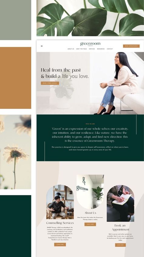 Show It Website Design, Mindfulness Website Design, Moody Website Design, Luxury Web Design, Squarespace Portfolio, Website Branding Design, Therapy Website, Squarespace Tips, Graphics Tutorial