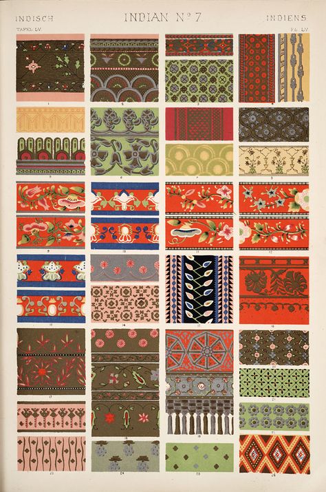 Owen Jones Indian Ornaments, Grammar Of Ornament, Ancient Patterns, Owen Jones, Indian Motifs, Graphic Design Books, Free Illustration Images, Indian Designs, Arabesque Pattern