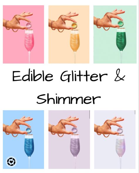 Edible Shimmer Dust, Shimmer For Drinks, Edible Glitter Drinks, Edible Glitter Recipe, Edible Cocktails, Party Punch Recipes, Girls 21st, Glitter Dust, Party Punch