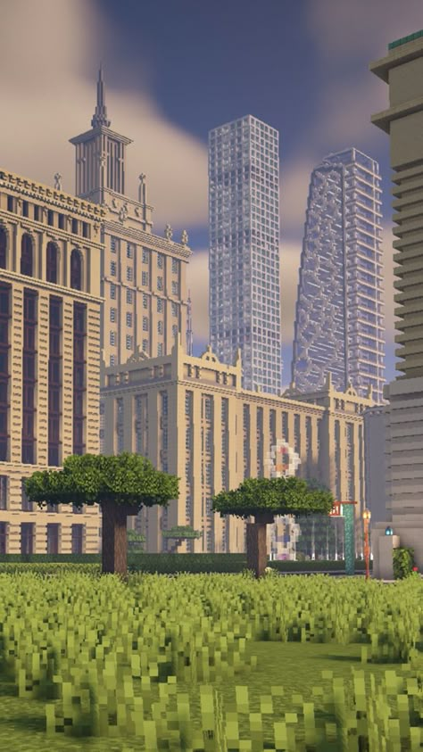 Minecraft City Decoration Ideas, Minecraft Walled City, Minecraft City Layout Plans, Minecraft Mall Building, Minecraft Empire State Building, Minecraft City Skyscrapers, Minecraft City Planning, Minecraft City Aesthetic, Minecraft Cities Ideas