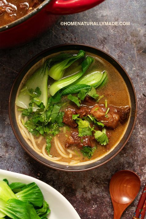 Niu Rou Mian {Taiwanese Beef Noodle Soup} Taiwanese Beef Noodle Soup, Homemade Egg Noodles, Noodle Soup Recipe, Pork Stir Fry, Beef Noodle Soup, Taiwanese Food, Homemade Noodles, Marinated Beef, Beef Stir Fry