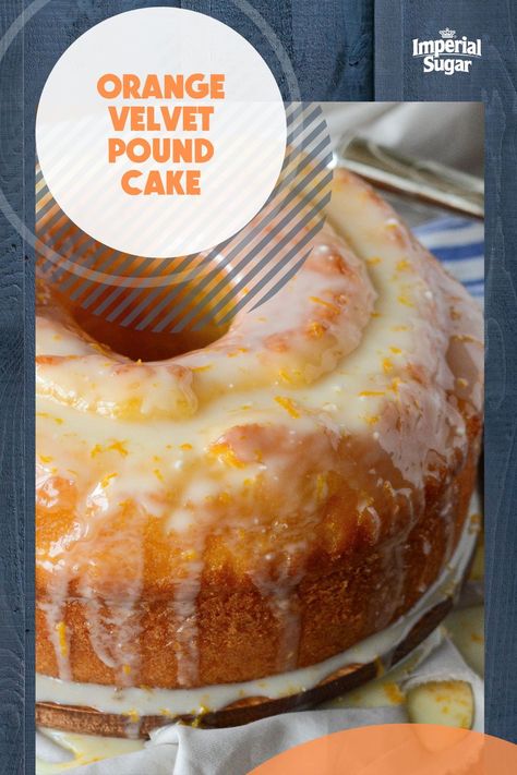 Orange Velvet Pound Cake, Orange Pound Cake, Moist Pound Cake, Dessert Oreo, Orange Glaze, Orange Velvet, Bundt Cakes Recipes, Orange Cake, Pound Cake Recipes