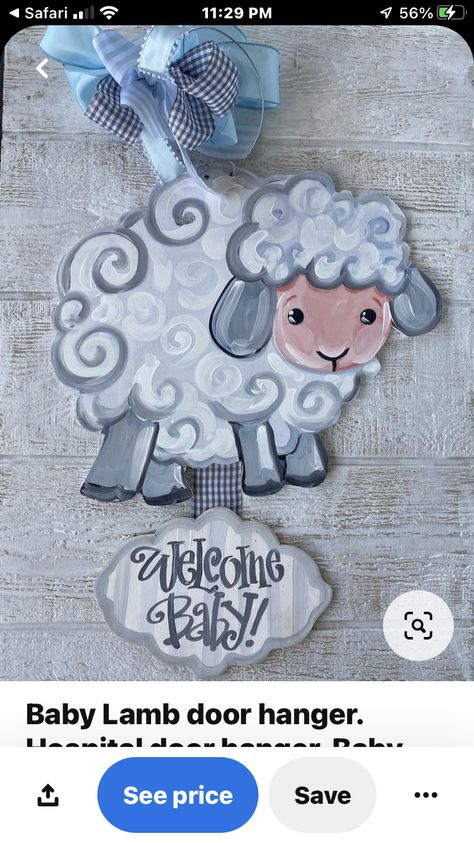 Sheep Door Hanger, Goat Door Hanger, Farm Door Hanger Baby, Lamb Door Hanger, Pig Door Hanger Wooden, Elephant Door Hanger, Mdf Ideas, Hanger Ideas, Wooden Door Signs