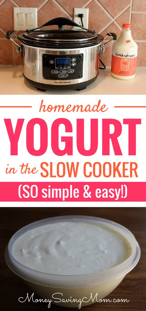 Homemade Yogurt in the Crock Pot Crock Pot Yogurt, Homemade Yogurt Recipes, Grocery List On A Budget, Homemade Greek Yogurt, Making Yogurt, Lunches For Kids, Healthy Meal Planning, Starting Keto Diet, Money Saving Mom