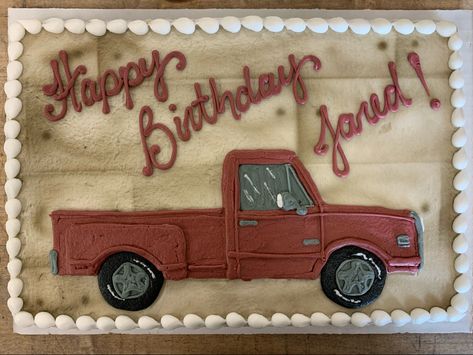 Truck Cake Ideas For Men, Truck Cakes For Men, Truck Sheet Cake, Birthday Sheet Cake, Birthday Cake For Boyfriend, Birthday 25, Cake For Boyfriend, Birthday Sheet Cakes, Truck Cakes