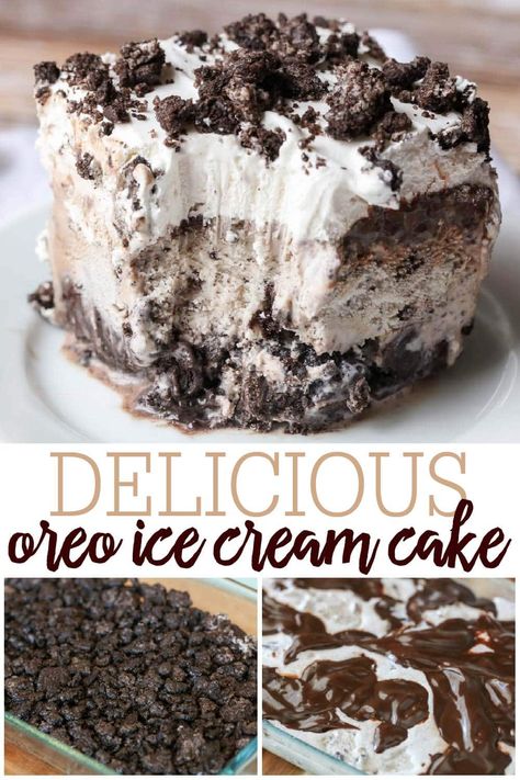 No Bake Oreo Ice Cream Cake, Oreo Cookie Ice Cream Dessert, Oreo Ice Cream Cake Recipe Easy, Oreo Ice Cream Pie Recipe, No Bake Ice Cream Cake, Mint Oreo Ice Cream Cake, Easy Icecreamcake Homemade, Best Ice Cream Cake Recipe, Homemade Oreo Ice Cream Cake