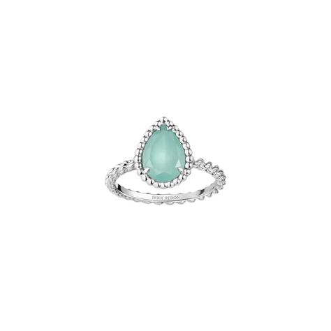 Serpent Bohème | Aquaprase Ring - Small Motif | Boucheron US Boucheron Serpent Boheme, The Serpent, Small Ring, Small Rings, Jewelry Case, Gold Beads, Turquoise Ring, Gemstone Rings, White Gold