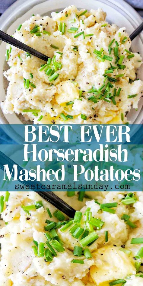 Mashed Potatoes With Skin, Horseradish Mashed Potatoes, Garlic Chicken Crockpot, Potato Stuffing, Horseradish Recipes, Potato Side Dish, Recipe Potato, Potato Recipes Side Dishes, Mashed Potato Recipes