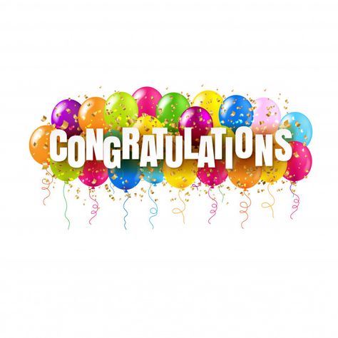 Discover thousands of Premium vectors available in AI and EPS formats Congratulations Typography, Congratulations Pictures, Congratulations Balloons, Congratulations Images, Balloons White, Congratulations Quotes, Congratulations Banner, Party Frame, Best Wishes Card