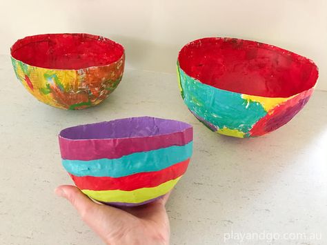 Beginner Paper Mache Projects, Tissue Paper Mache, Easy Crafts With Paper, Paper Mache Balloon, Paper Mache Crafts For Kids, Paper Mache Recipe, Crafts With Paper, Paper Mache Projects, Paper Mache Bowls